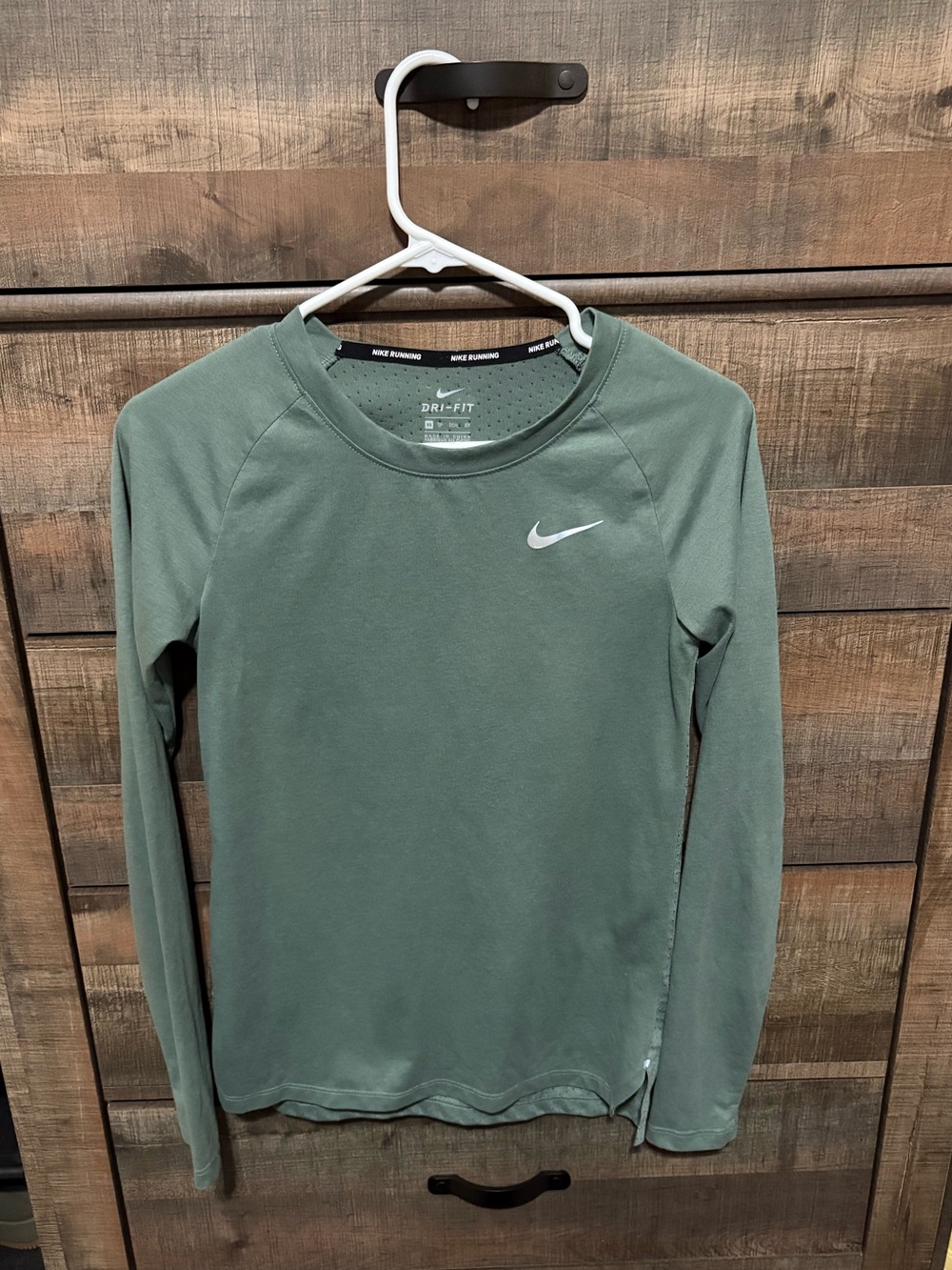 Nike Long Sleeve Dri-FIT Top in Sage